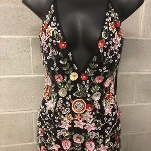 Primavera 3073 - Black Multi Beaded Long Dress